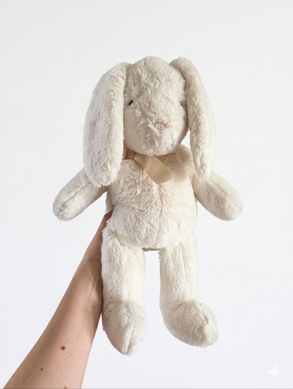 16" Pottery Barn Kids Bunny Bow White Beige Stuffed Plush Animal Toy Play Doll